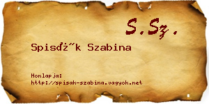 Spisák Szabina névjegykártya