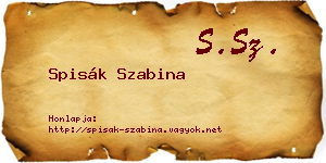 Spisák Szabina névjegykártya